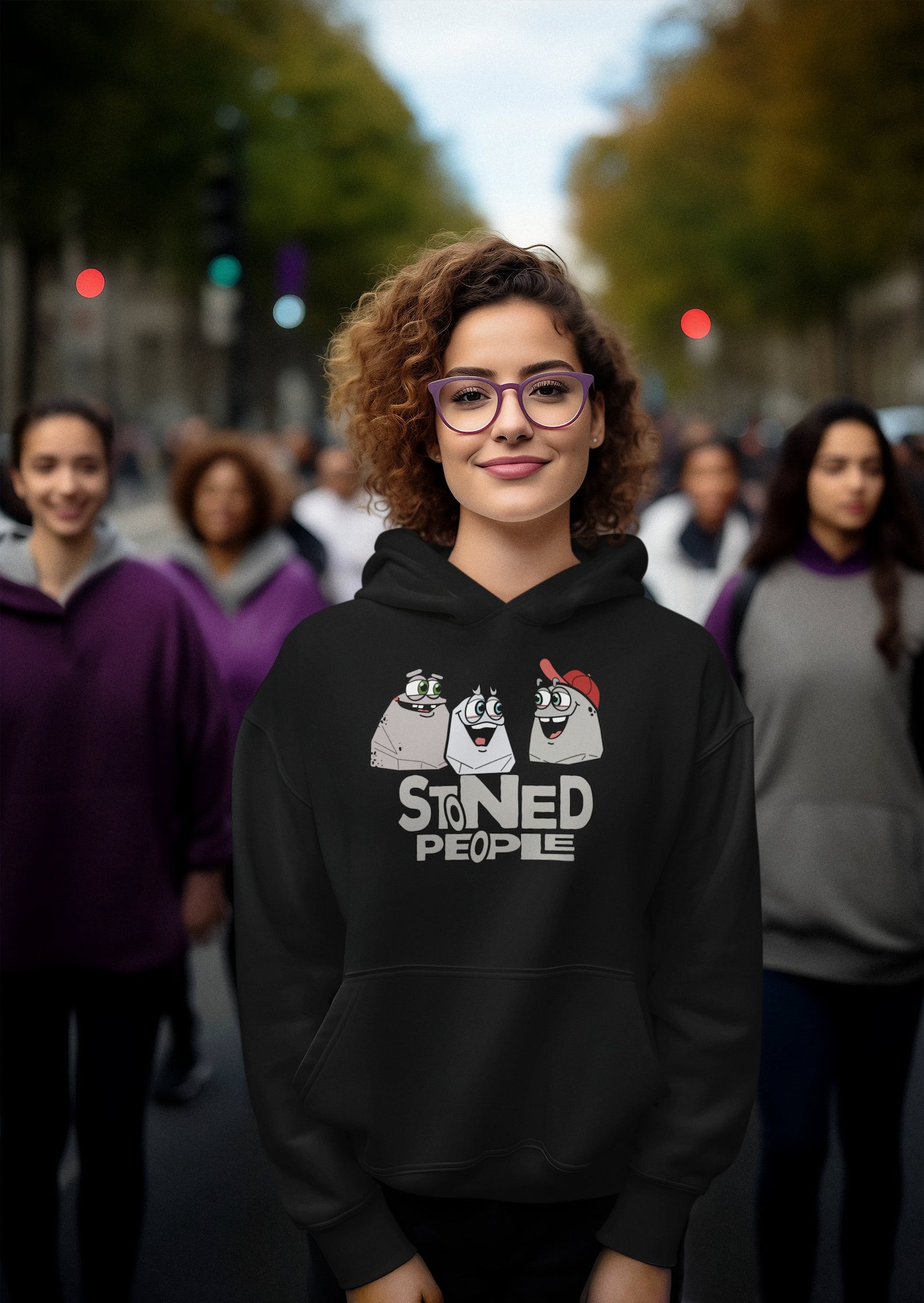 Stoned People Trio Unisex Heavy Blend™ Hooded Sweatshirt | Cannabis Comedy, 420 Culture, Marijuana Humor, Stoner Gift, Weed Comedy - StonedPeople